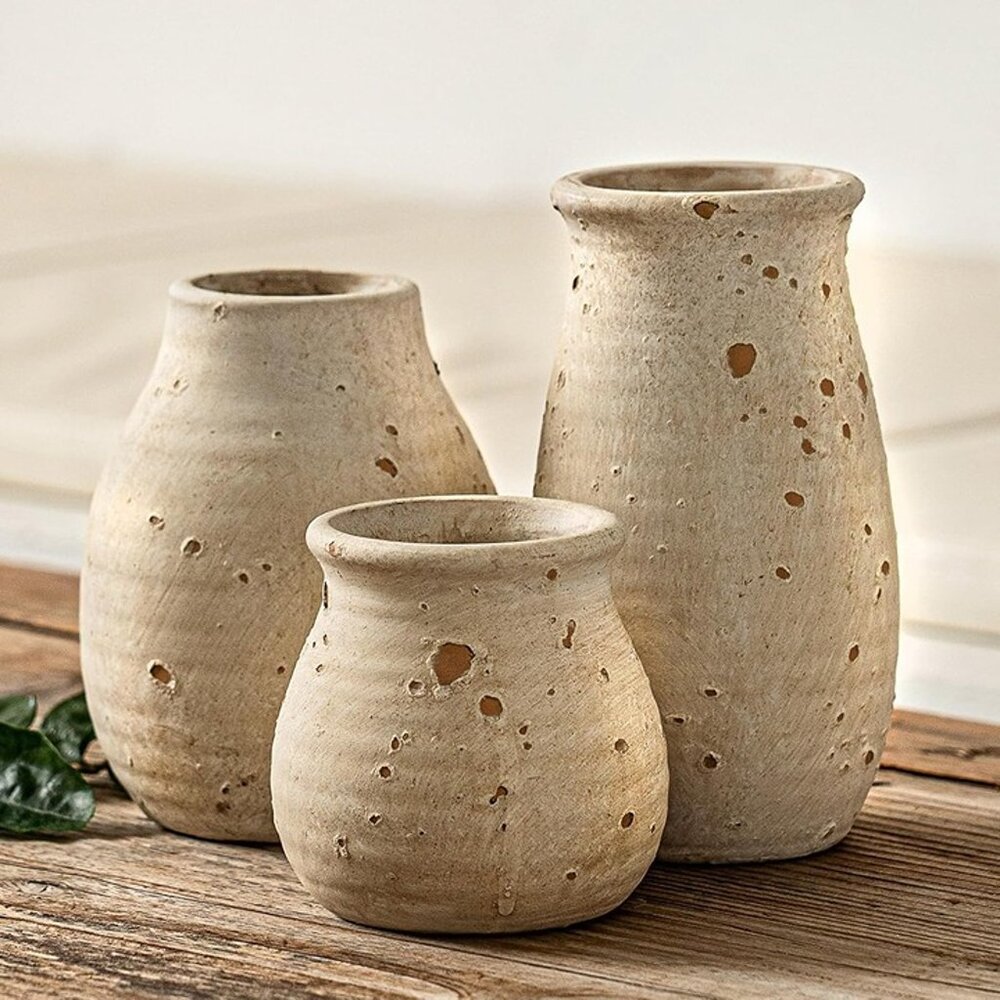 NEW Ceramic Rustic Bud Vase, Small Vases Set for Country Home Decoration - Picture 1 of 8